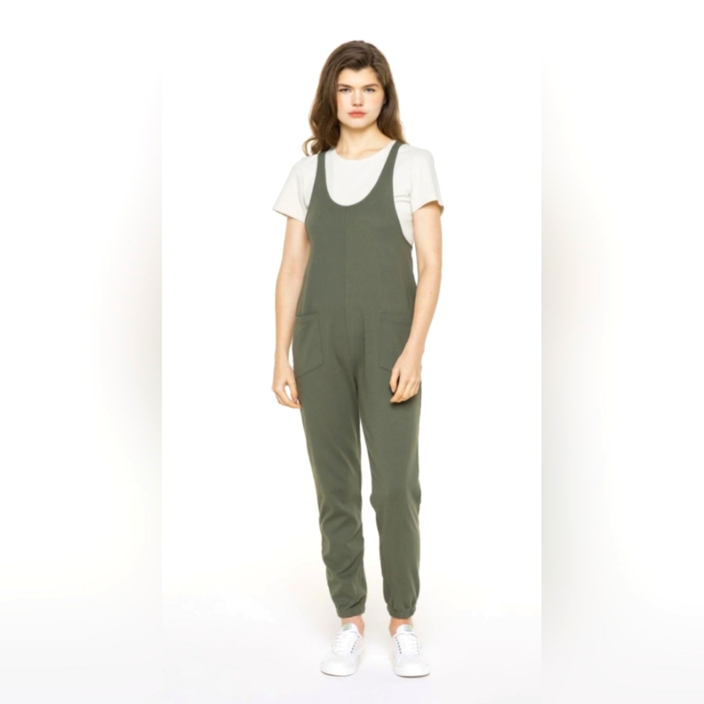 Long Relaxing Romper - Dark Green